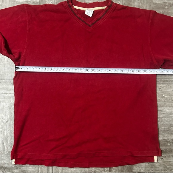 Men's Columbia Red Pullover V Neck Long Sleeve Sweatshirt Size XL - Picture 6 of 7